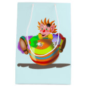 ハッピーピエロ-スマイル- おもしろい ミディアムペーパーバッグ (裏面)