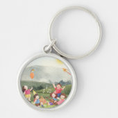 ハッピーピクニック編集可能誕生日キッズガーデンファーム キーホルダー (正面)