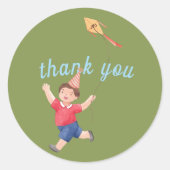 ハッピーピクニック誕生日キッズボーガーデンありがとう ラウンドシール (正面)