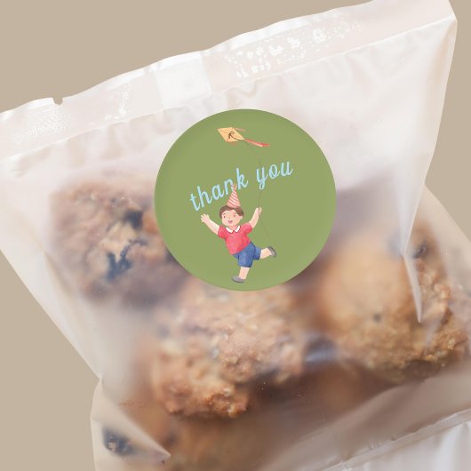 ハッピーピクニック誕生日キッズボーガーデンありがとう ラウンドシール