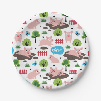 ハッピーピグレスインザマッド紙プレート ペーパープレート