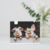 ハッピーピッグのはがき ポストカード (スタンド正面)