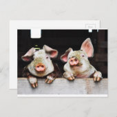 ハッピーピッグのはがき ポストカード (正面/裏面)