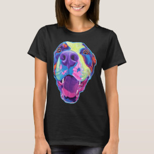 ハッピーピットブル微笑カラフルピットブル犬 Tシャツ
