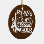 ハッピーピラティスインストラクターガールおもしろいピラティス恋人 セラミックオーナメント (右)