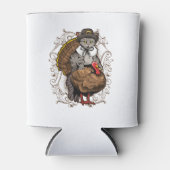 ハッピーピルグリムキャットサンクスギビングコスチューム七面鳥ホリ 缶クーラー (正面)