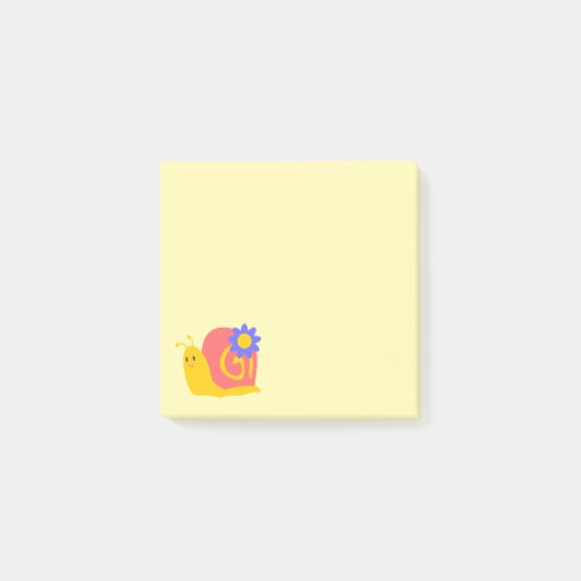 ハッピーピンクとグリーンカタツムリ ポストイット (正面)