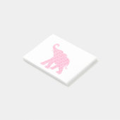 ハッピーピンクの象の絵柄かわいい ポストイット (アングル)