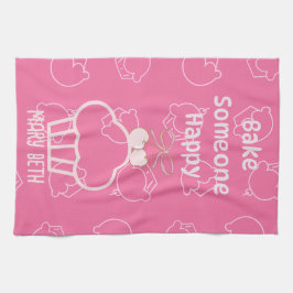 ハッピーピンクキッチンタオルを焼く キッチンタオル