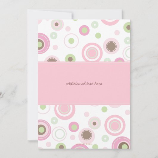 ハッピーピンクドットベビーフォト《キリスト教》洗礼式や命名式招待状 招待状 (裏面)