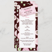 ハッピーピンクドット赤ちゃんシャワーメニューカード メニュー (正面/裏面)