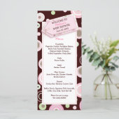 ハッピーピンクドット赤ちゃんシャワーメニューカード メニュー (スタンド正面)