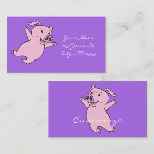 ハッピーピンクピグジャンプサンダー_コーブ 名刺 (正面/裏面)