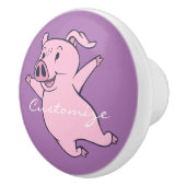 ハッピーピンクピグジャンプThunder_Cove セラミックノブ (右)