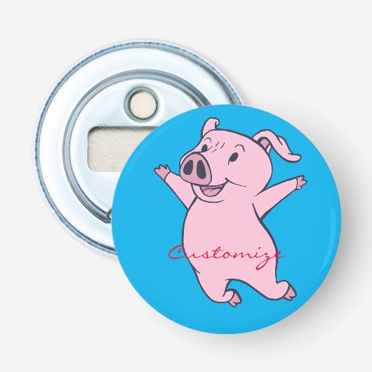 ハッピーピンクピグジャンプThunder_Cove 栓抜き (正面)