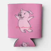 ハッピーピンクピグジャンプThunder_Cove 缶クーラー (正面)