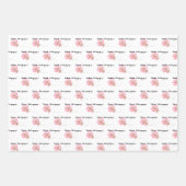 ハッピーピンクワイルドフラワー ラッピングペーパーシート (正面3)