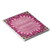 ハッピーピンク婚約予算招待状メモ帳 ノートパッド (アングル)