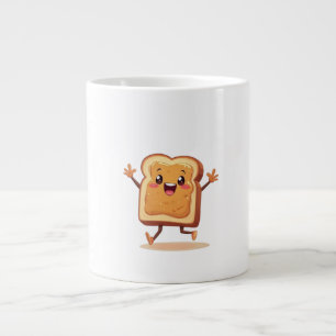 ハッピーピーナッツバタートースト漫画マグカップ ジャンボコーヒーマグカップ