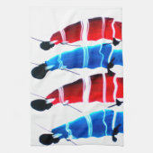 ハッピーピープルマザイウォリアーズ歩くアートプリント キッチンタオル (縦)