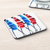 ハッピーピープルマザイウォリアーズ歩くアートプリント コースター (左側)