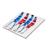 ハッピーピープルマザイウォリアーズ歩くアートプリント タイル (側面)