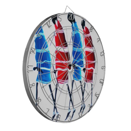 ハッピーピープルマザイウォリアーズ歩くアートプリント ダーツボード (正面左)