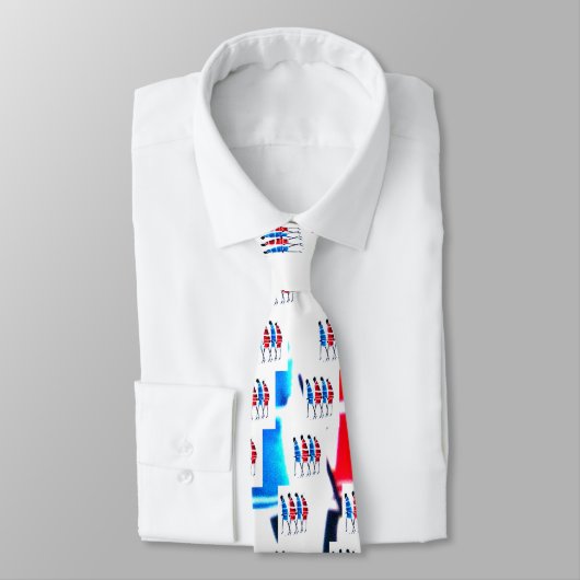 ハッピーピープルマザイウォリアーズ歩くアートプリント ネクタイ (タイ)