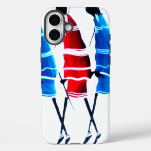 ハッピーピープルマザイウォリアーズ歩くアートプリント iPhone 16 PLUSケース