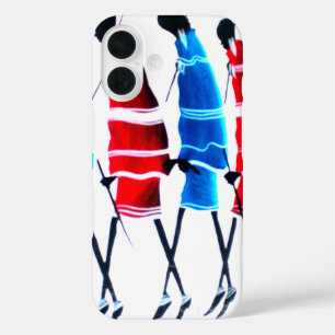 ハッピーピープルマザイウォリアーズ歩くアートプリント iPhone 16ケース