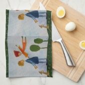 ハッピーピープル絵画ズ・ティータオル キッチンタオル (四つ折り)