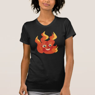 ハッピーファイアフラームキャラクターウィメンズ Tシャツ