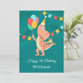 ハッピーファイブお誕生日ケーキバルーンキュート恐竜カード (スタンド正面)