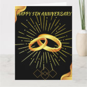 ハッピーファイブ結婚ズ周年記念ブラックホット金ゴールドボホ カード (正面)