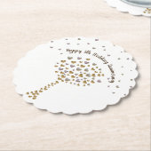 ハッピーファイブ結婚・ウッド記念日コースター ペーパーコースター (アングル)