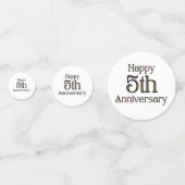 ハッピーファイブ記念日のテーブル紙吹雪 コンフェッティ (正面)