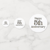 ハッピーファイブ記念日のテーブル紙吹雪 コンフェッティ (裏面)