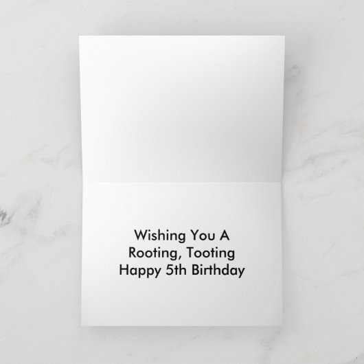 ハッピーファイブ誕生日カウボーイカード カード (内部)