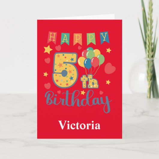 ハッピーファイブ誕生日カード カード (正面)