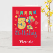 ハッピーファイブ誕生日カード カード (黄色い花)