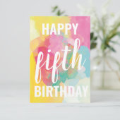ハッピーファイブ誕生日カード（「水彩グラデーション」） (スタンド正面)