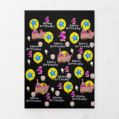 ハッピーファイブ誕生日カード、#5ブラック 三つ折りカード (カバー)