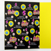 ハッピーファイブ誕生日カード、#5ブラック 三つ折りカード (内部最初)