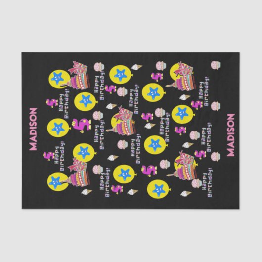 ハッピーファイブ誕生日ティッシュペーパー#5誕生日 薄葉紙 (正面)