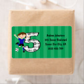 ハッピーファイブ誕生日ラウンドサッカーゴールラベル ラベル (インサイチュ)