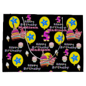 ハッピーファイブ誕生日抱き枕#5th誕生日ブラック ラージペーパーバッグ (裏面)