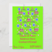 ハッピーファイブ誕生日招待状誕生日#5グリーン 招待状 (裏面)