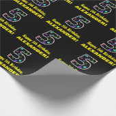 ハッピーファイブ誕生日、おもしろいカラフルスターパターン5 ラッピングペーパー (角)