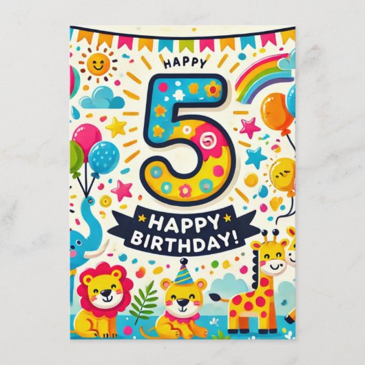 ハッピーファイブ誕生日! エンクロージャーカード (正面)