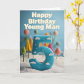 ハッピーファイブ誕生日 カード (黄色い花)